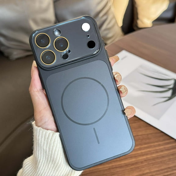 For iPhone 17 Pro Phone Case,Compatible with Mag-Safe,With Camera Lens Protector,Matte Glossy Anti-fingerprint,Ultra Slim Shockproof Anti-Scratch Drop Protection,Thin Fit Phone Case,Black