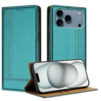 for iPhone 17 Pro Wallet Case with RFID Blocking Credit Card Slots, Luxury PU Leather Purse Cover with Kickstand Shockproof Protective Case for iPhone 17 Pro, Green