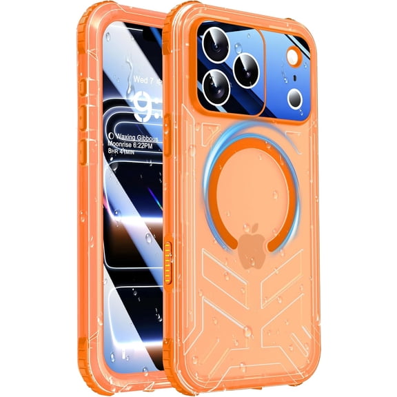 for iPhone 17 Pro Waterproof Case Magnetic, Built in Camera Control [Screen Protector] [Lanyard], Fit for Magsafe Heavy Duty Military Rugged Full Body IP68 Phone Case, 6.3"