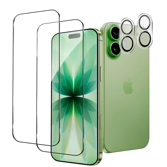 Zengdainm iPhone 17 Screen Protector with Camera Lens Protector, Top 9H+ Tempered Glass, Full Edge Coverage, Ultra Durable, 2+2 Pack