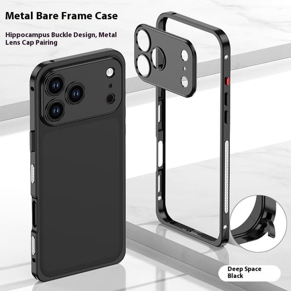 iPhone 17 Series Metal Casing - Ultra-Thin Aluminum Alloy Back Frame, Lightweight Heat-Dissipating Protective Accessory for iPhone 17 Pro Max Cellphone, Handheld Devices