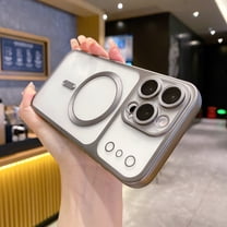 for iPhone 17 Transparent Magnetic Case, Change Look to iPhone 17 Pro Max, Soft TPU Shockproof Anti-Scratch Protective Wireless Charging Camera Lens Protector Girls & Women Cover, Gray