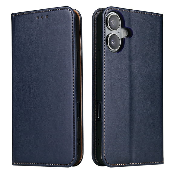 for iPhone 17 Wallet Case, Classic Design Premium Leather Wallet Magnetic Closure Flip Case Kickstand Card Holder Slot Shockproof Protective Cover For iPhone 17,Blue