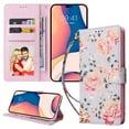 thumbnail image 1 of for iPhone 17 Wallet Case, Flower Pattern, [Stand Feature] Protective PU Leather Flip Cover with Credit Card Slot [Side Cash Pocket] [Magnetic Closure] for iPhone 17, A, 1 of 5
