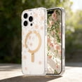 thumbnail image 1 of For iPhone 17e/16e Magnetic Phone Case,Elegant Floral Print Design,Compatible With Wireless Charging,PC + TPU Hybrid Ultra Slim Shockproof Drop Protection,Anti-Slip Thin Fit Phone Case,A, 1 of 10