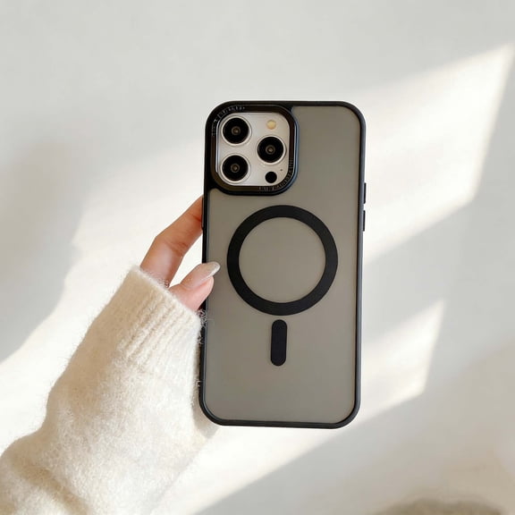 For iPhone 17e/16e Phone Case,Compatible With Wireless Charging,Fingerprint-proof Matte Translucent Back Design,Shockproof Anti-fall Non-Slip Drop Protection,Ultra Slim Phone Case,Black