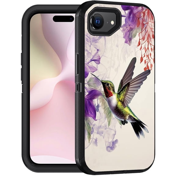 for iPhone 17e Case & iPhone 16e Case, Military Grade Heavy Duty 3-Layer Shockproof Drop Full-Body Protective Phone Cover for iPhone 17e & iPhone 16e 6.1", Hummingbird