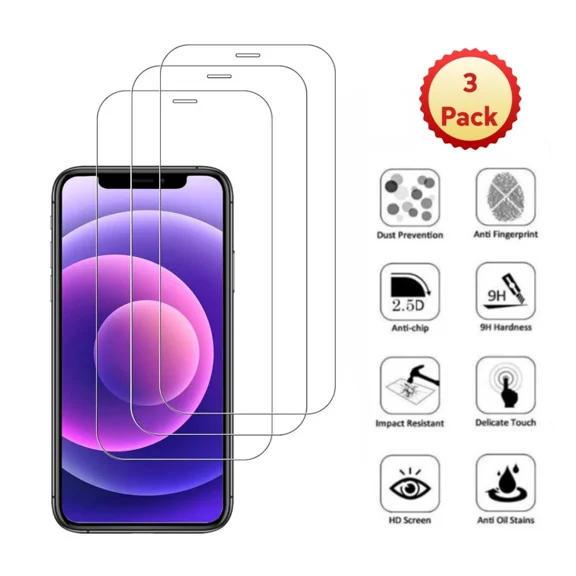 iPhone 18 Pro Advanced Screen Protector, Premium HD Clear Tempered Glass, 9H Hardness, Full Display Protection, Scratch Resistant, Anti-Shatter, Easy Installation - Pack of 3