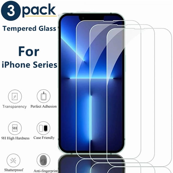 iPhone 18 Pro Max Advanced Screen Protector, Premium HD Clear Tempered Glass, 9H Hardness, Full Display Protection, Scratch Resistant, Anti-Shatter, Easy Installation - Pack of 3
