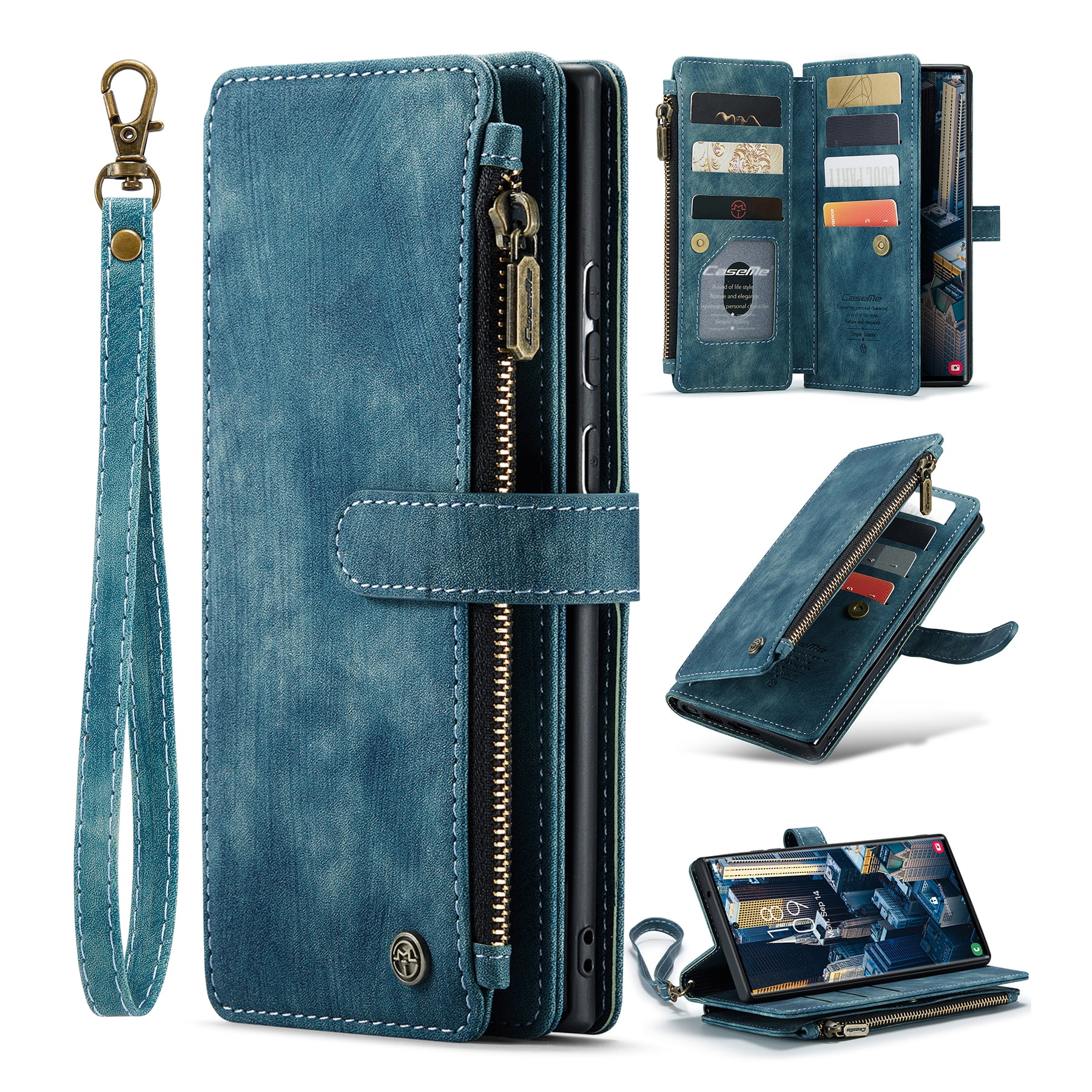for iPhone 18 Pro Wallet Case, Premuim PU Leather Strap Wristlet ...