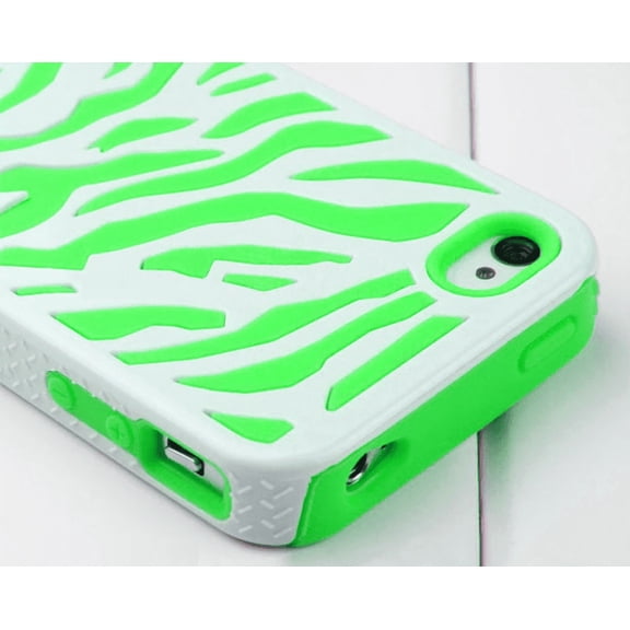 Blue-White Zebra Silicone Armor Case for iPhone 4/4S