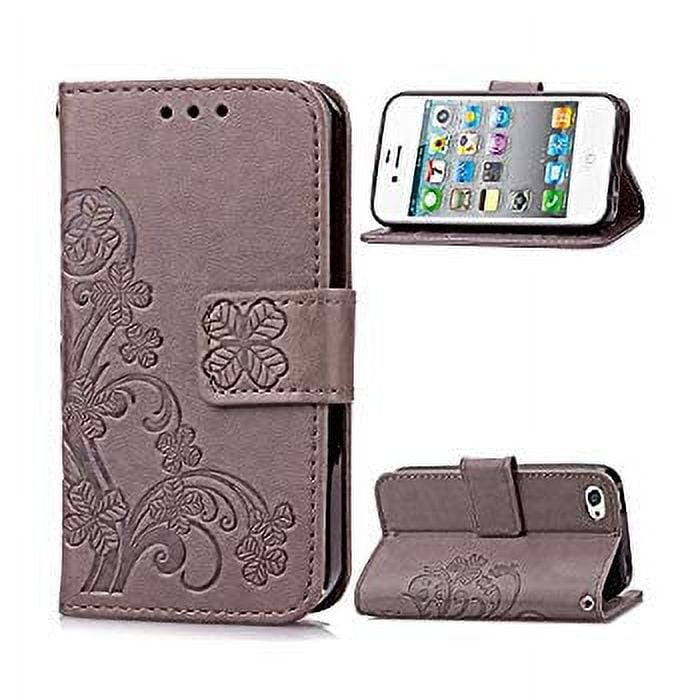 iPhone 4s Cover, iPhone 4 Wallet Case, Embossed PU Leather Magnetic Flip  Covers Card Holders & Hand Strap Wallet Purse Phone Cases for Girls For Apple  iPhone 4S / iPhone 4-Gray - Walmart.com