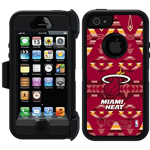 Coveroo Miami Heat Tribal Print Design Phone Case for iPhone 5/5s - Retail Packaging - Black/Black