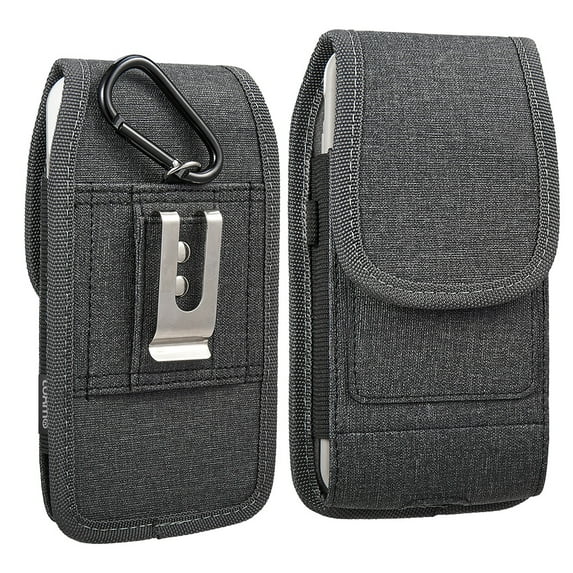 iPhone 5.7 in. Luxmo No.39 Special Fabric Galaxy Note I717 Universal Vertical Pouch with Dual Credit Card Slots - Dark Knight