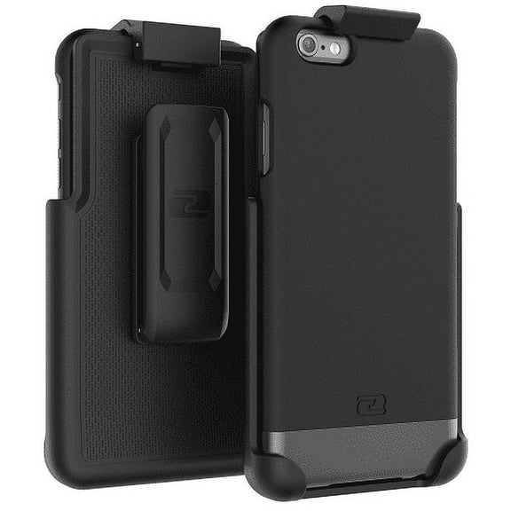 iPhone 6 6S Belt Clip Case, Encased (SlimShield Series) Hybrid Cover w/ Secure-fit Holster (2pc set)