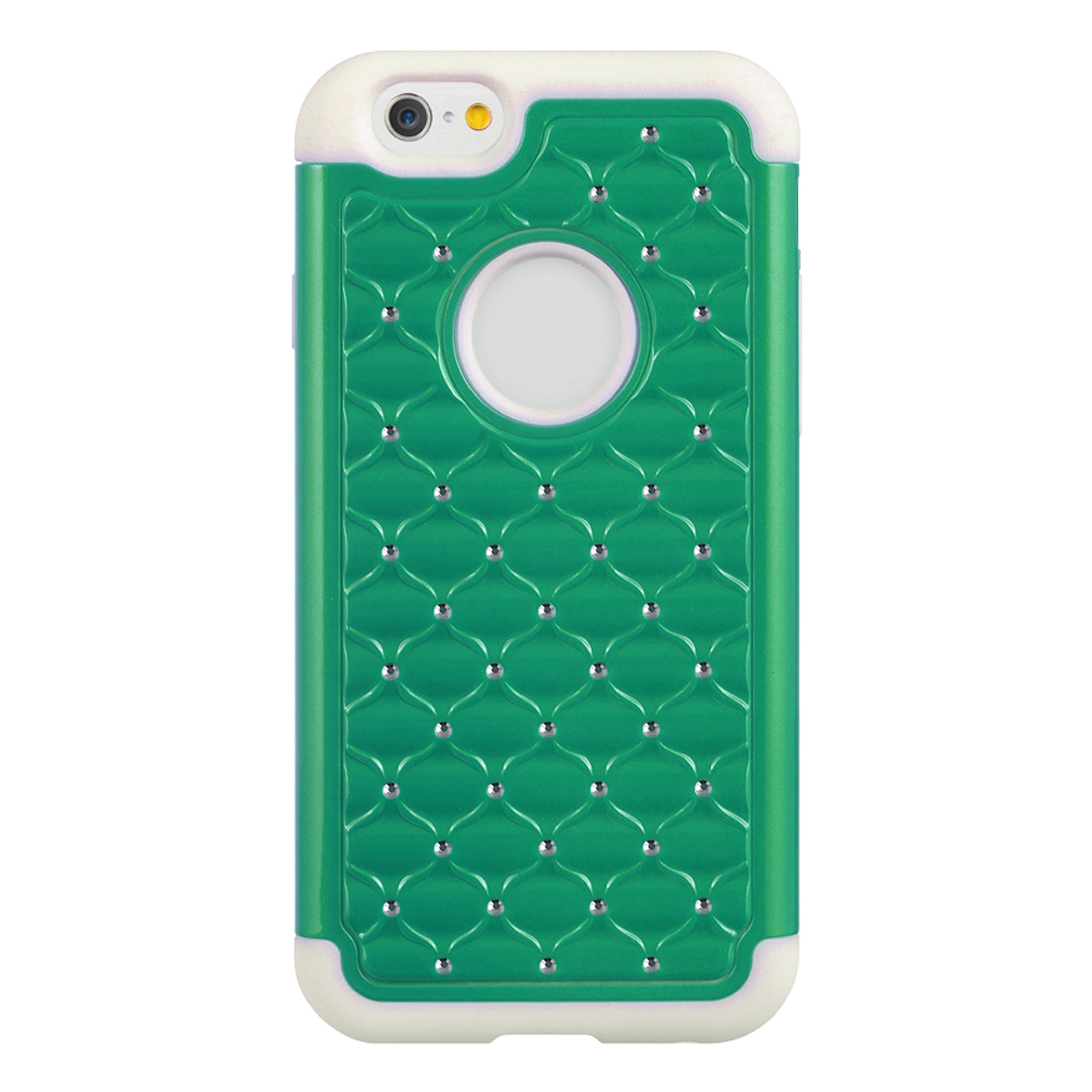 iPhone 6 / 6S Elegant Shining Diamond Ultra Thin Skin Case For Apple iPhone 6 / 6S With Drop Resistant, Shockproof Silicone Exterior (Turquoise/White)