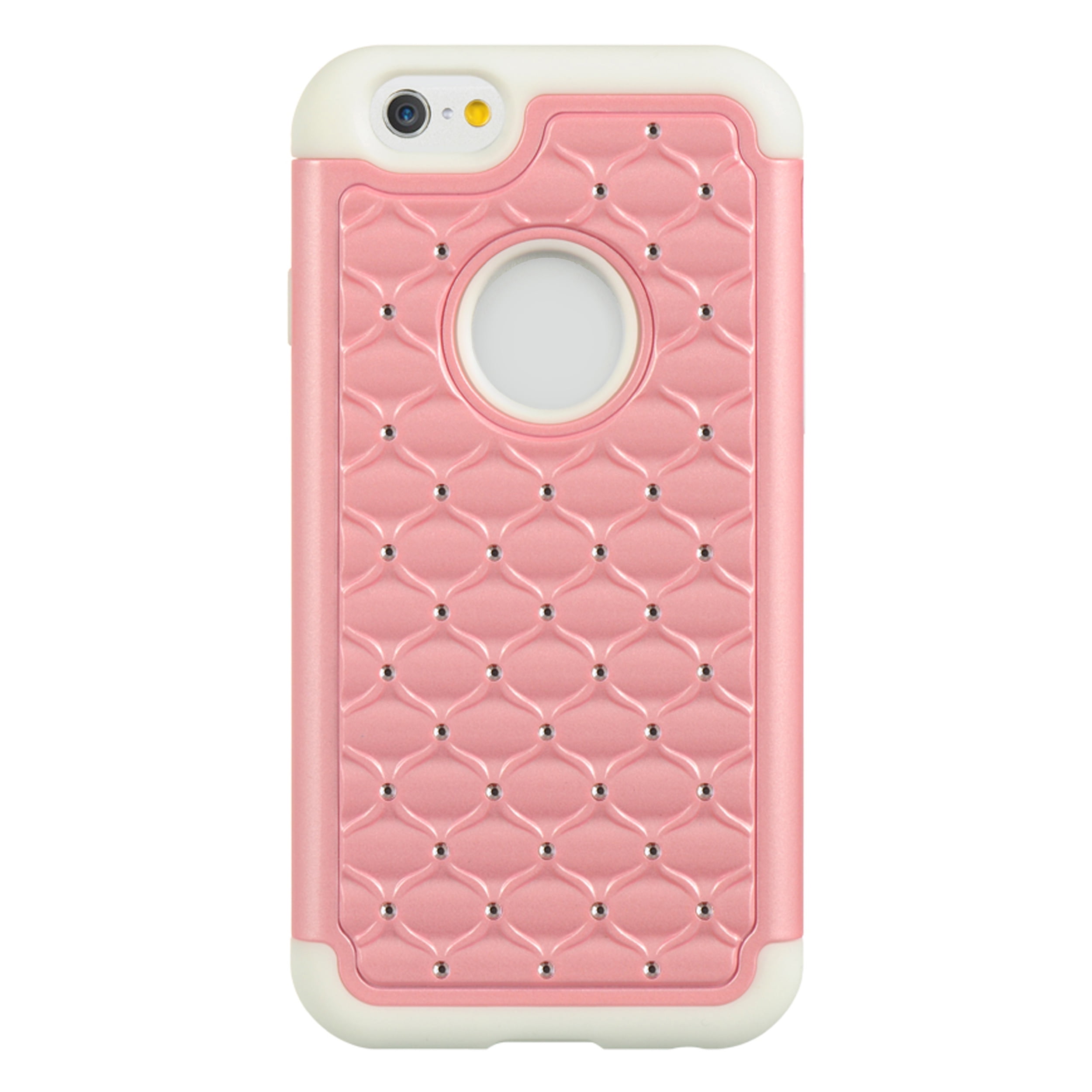 iPhone 6 / 6S Elegant Shining Diamond Ultra Thin Skin Case For Apple iPhone 6 / 6S With Drop Resistant, Shockproof Silicone Exterior (Pink/White)