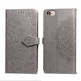 thumbnail image 1 of iPhone 6+ 6S+ Wallet Cases and Covers, Allytech Slim Premium PU Flip Stand Cover Mandala Embossed Full Body Protection with Card Holder Magnetic Closure for iPhone 6 Plus 6S Plus, Gray, 1 of 8