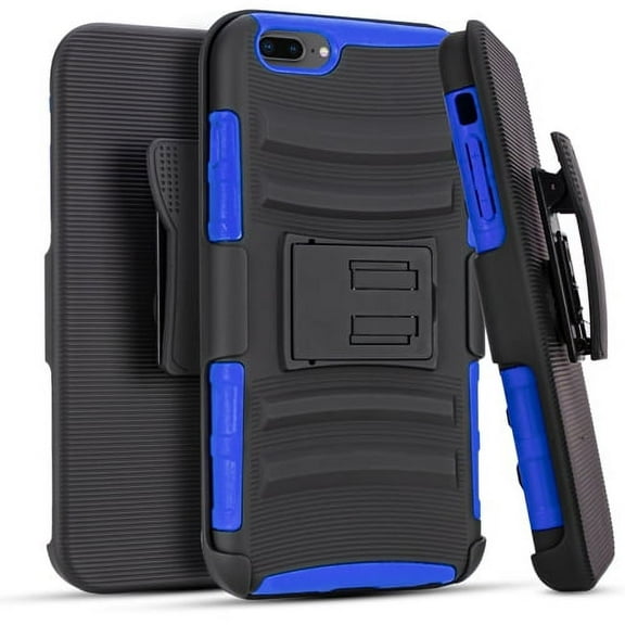 iPhone 6 Phone Case, Dual Layers [Combo Holster] And Built-In Kickstand Bundled with Hybird Shockproof-Blue