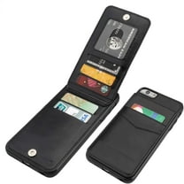 iPhone 6 Plus iPhone 6S Plus Case Wallet with Credit Card Holder, Premium Leather Magnetic Clasp Kickstand Heavy Duty Protective Cover for iPhone 6 Plus/6S Plus 5.5 Inch (Black)