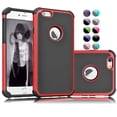 thumbnail image 1 of iPhone 6S Case, iPhone 6 Case, Njjex Shock Absorbing Hybrid Impact Defender Slim Cover Shell Plastic Outer & Rubber Silicone Inner Case For Apple iPhone 6 / 6s (4.7 inch), 1 of 4