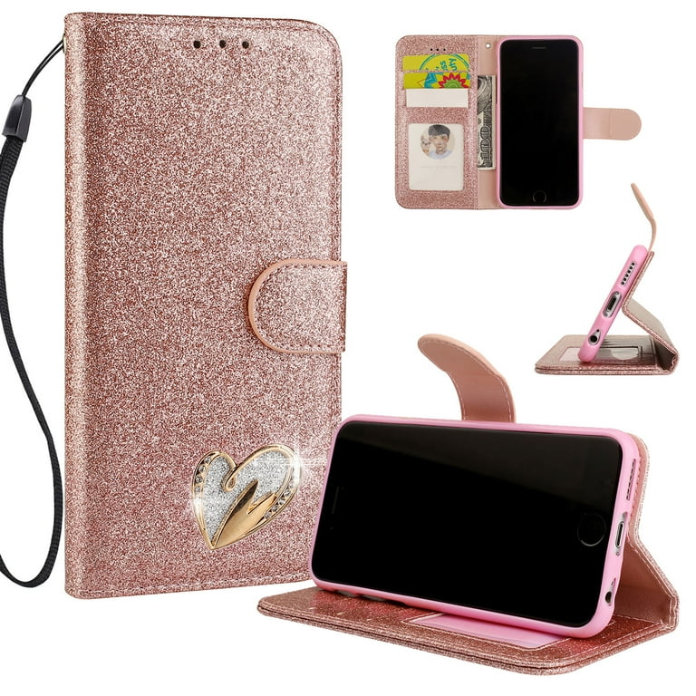 iPhone 6S Case Wallet, iPhone Case, Allytech Glitter Folio - Main Image