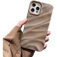 thumbnail image 1 of for iPhone 6S Plus/6 Plus/7 Plus/8 Plus Phone Case for Women, Cute Luxury 3D Wave Shape Water Ripple Pattern Shockproof Compatible with iPhone Case (Brown), 1 of 15
