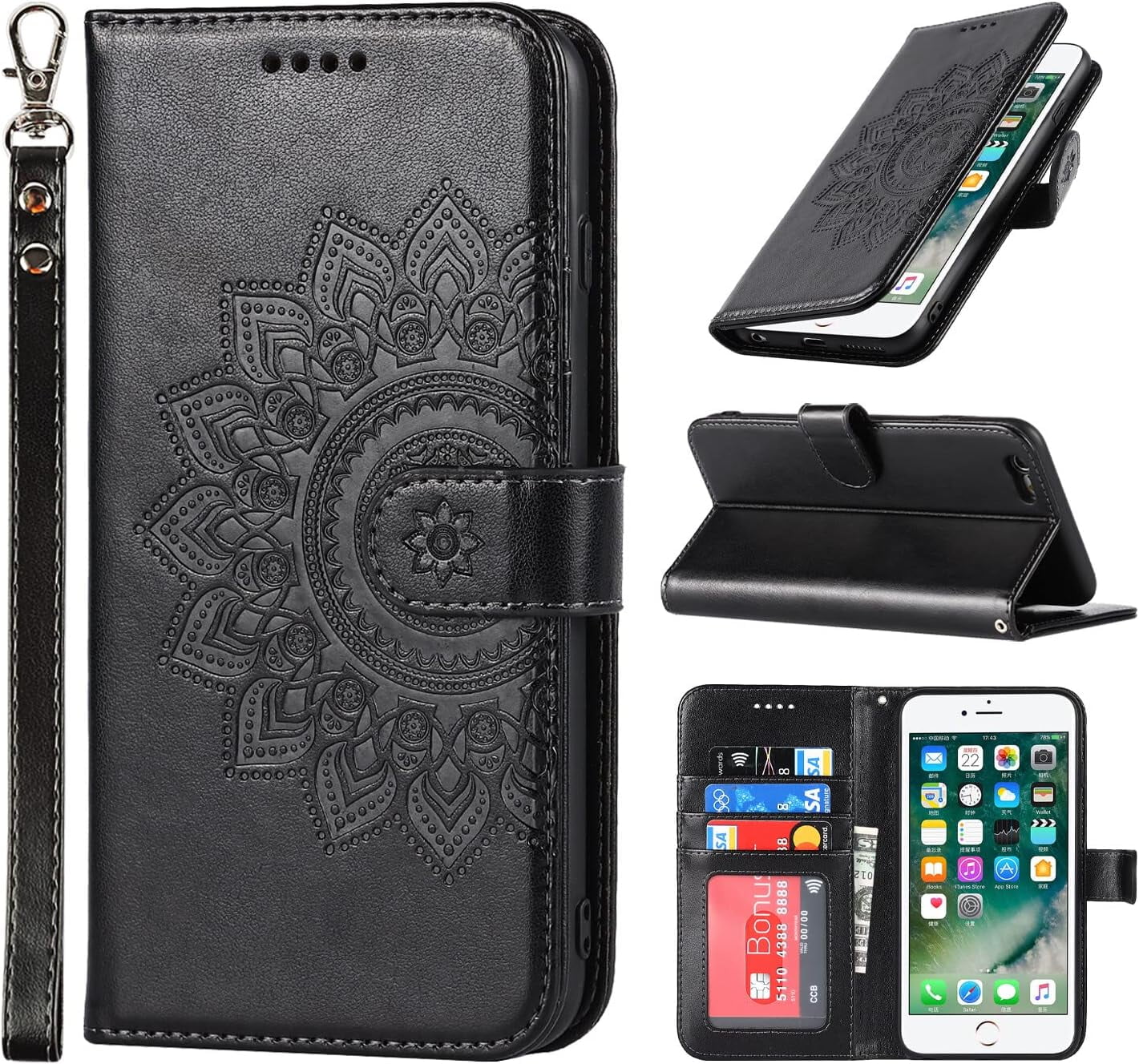 Shorogyt For IPhone 11 Wallet Case With Card Holder, Designer Space Pattern - View #11