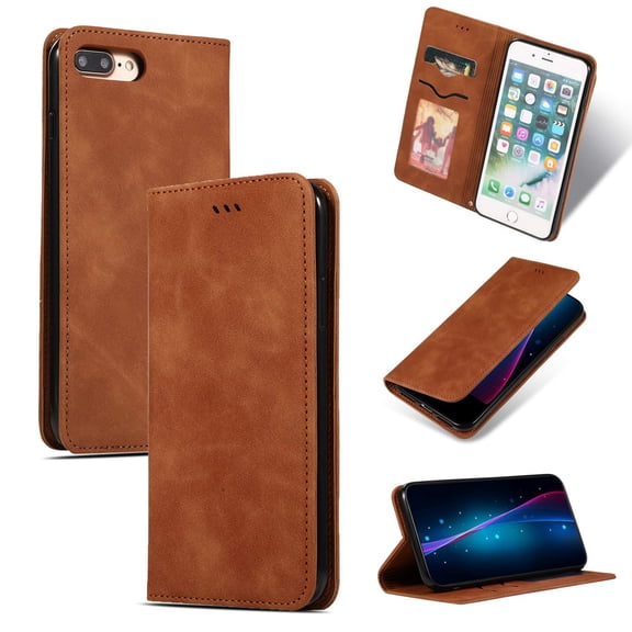 iPhone 6s Plus Case, iPhone 6 Plus Wallet Case, Dteck Smooth PU Leather Flip Folio Wallet Card Slots Case Cover Stand Feature & Magnetic Closure For Apple iPhone 6s Plus & 6 Plus, Brown