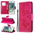 thumbnail image 1 of iPhone 6s Plus Wallet Case, iPhone 6 Plus Case, Dteck Embossed Butterfly Flip PU Leather Stand Card Slots Case Cover with Hand Strap For iPhone 6s Plus/ 6 Plus, Red, 1 of 5