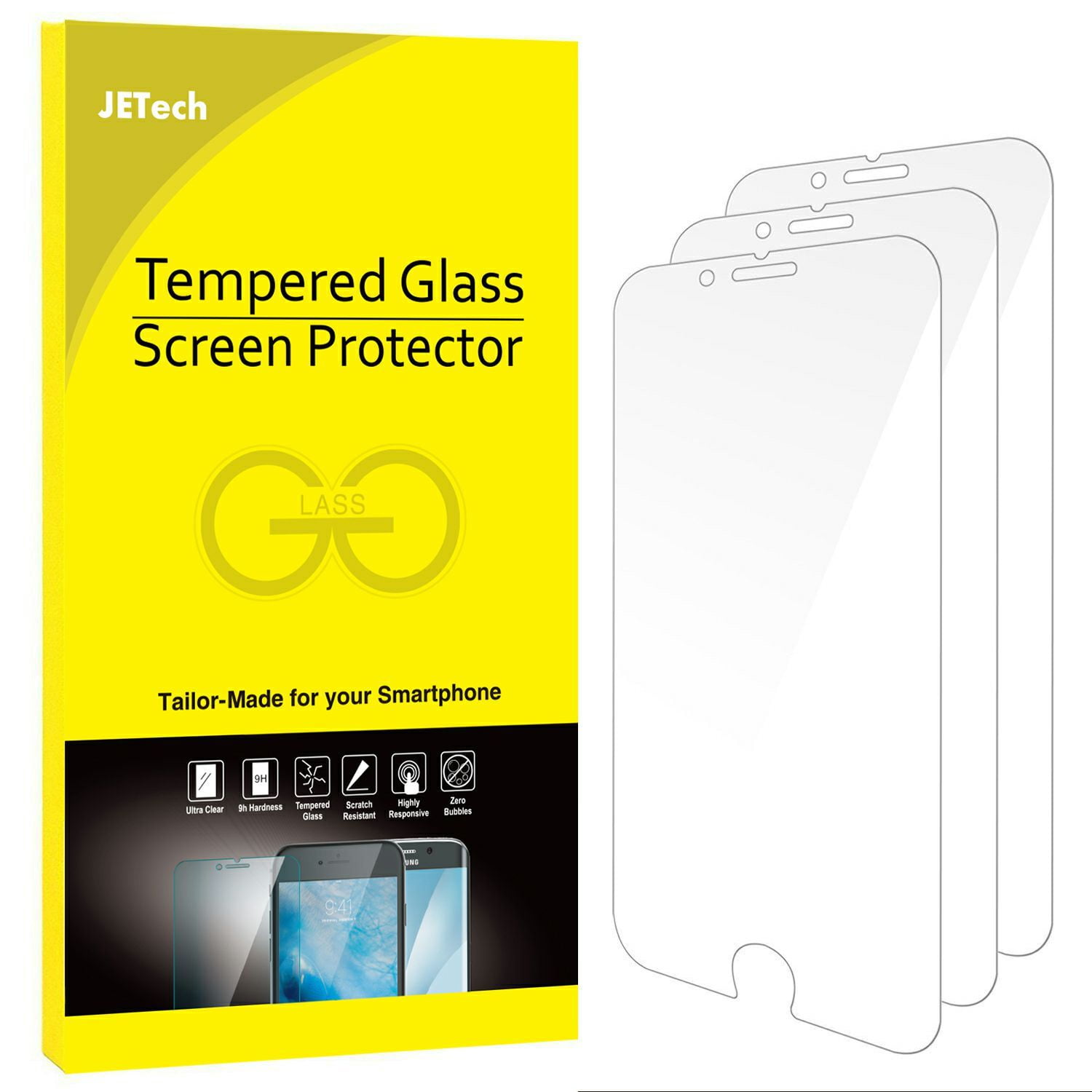 JETech Screen Protector for iPhone 15 Pro Max 6.7-Inch with Camera Lens  Protector, Easy Installation Tool, Tempered Glass Film, HD Clear, 2-Pack  Each