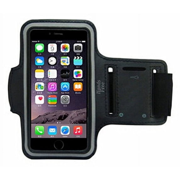 Armband Compatible with iPhone 7 and iPhone 6 Sports Armband, Running, Jogging, Exercise Workout Stretchy Arm Band with Keyholder Made for iPhone 7 and iPhone 6/6s, Black Color