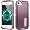 thumbnail image 1 of for iPhone 7 / 8 / SE 2020 / SE 2022 Case Kickstand Durable 3-Layer Military Grade Protective Cover Hybrid Silicone Heavy Duty Rugged Shockproof Screen Lip Raised Protection,
Purple, 1 of 6