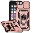 thumbnail image 1 of for iPhone 7 / 8 / SE 2020 / SE 2022 Case Heavy Duty Military Grade Protection,Camera Lens Slide Protection & 360°Rotate Magnetic Car Mount Holder Kickstand Rugged Shockproof Drop Hard Shell,Rosegold, 1 of 8