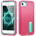 thumbnail image 1 of for iPhone 7 / 8 / SE 2020 / SE 2022 Case Kickstand Durable 3-Layer Military Grade Protective Cover Hybrid Silicone Heavy Duty Rugged Shockproof Screen Lip Raised Protection,
Rose, 1 of 6