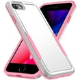 thumbnail image 1 of for iPhone 7 / 8 / SE 2020 / SE 2022 Case, Phone Case Heavy Duty 2 in 1 Full Body Rugged Shockproof Hybrid Hard PC Soft TPU Bumper Drop Protective Girls Women Boy Men Covers, White+Pink, 1 of 6