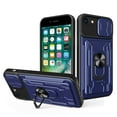 thumbnail image 1 of for iPhone 7 / 8 / SE 2020 / SE 2022 Hybrid Case with Camera Lens Slide Cover | Rotatable Ring Holder Kickstand | Impact-Resistant Car Mount Magnetic | Detachable Card Slot Protective Shell, Blue, 1 of 11