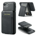 thumbnail image 1 of for iPhone 7 / 8 / SE 2020 / SE 2022 Wallet Case, Detachable Credit Card Holder [RFID Blocking] [Compatible with MagSafe] Premium PU Leather Kickstand Back Flip Magnetic Clasp Shockproof Case, Black, 1 of 10