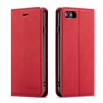thumbnail image 1 of iPhone 7 / 8 / SE 2020 / SE 2022 Wallet Case Luxury PU Leather Case, Book Folding Flip Retro Case with Kickstand, [RFID Blocking] Credit Card Slot Magnetic Closure Protective Cover, Red, 1 of 8