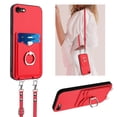 thumbnail image 1 of for iPhone 7 / 8 / SE 2022 & 2020 Phone Case Wallet with Crossbody Strap & Card Holder, Premium PU Leather Case, 360 Ring Holder Kickstand Durable Protective Women Men Cover,Red, 1 of 8