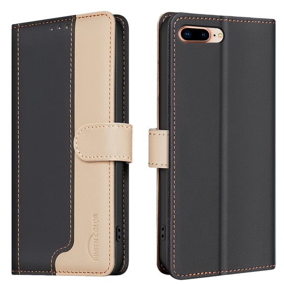 for iPhone 7 / 8 / SE 2022 & 2020 Wallet Case, PU Leather RFID Blocking Credit Card Holder Magnetic Stand Flip Cover [TPU Shockproof Inner Case] Compatible with iPhone 7 / 8 / SE 2022 & 2020,Black