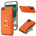 thumbnail image 1 of iPhone 7/8 Wallet Case, iPhone SE 2020/2022 Case with Ring Holder, PU Leather Kickstand Shockproof Anti-Scratch Cash Pocket Wallet Case Cover for Apple iPhone 7/8 SE 3rn 2nd Gen - Orange, 1 of 9