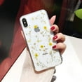 thumbnail image 1 of iPhone 7/8 iPhone SE 2020 Flower Case, Soft Clear Flexible Rubber Pressed Dry Real Flowers Case Girls Glitter Floral Cover for iPhone 7 iPhone 8 iPhone SE 2nd Generation-Yellow, 1 of 10