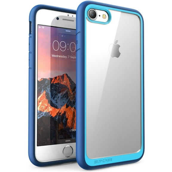 iPhone / 7 Ca,Phone 8 Ca, SUPCA Unicorn Beetle Style Premium Hybrid Protective Clear Bumper Ca, Navy