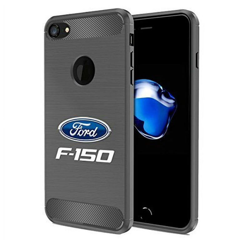 iPhone 7 Case Ford F 150 2009 to 2014 Gray TPU Shockproof Carbon Fiber Textures Cell Phone Case