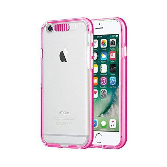 iPhone 7 Case, Mignova LED Incoming Call Flash Message Blink iphone 7 4.7" Hybrid Cover Pc Hard Transparent Back + Luminous Soft Protective Bumper Case for Iphone 7 4.7" (Pink)