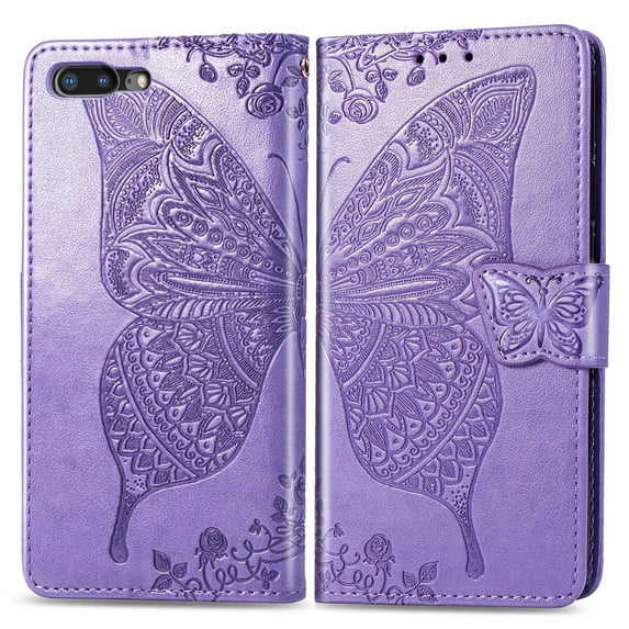 iPhone 7 Case,iPhone 8 Case, iPhone SE 2020 Wallet Folio Case Magnetic Closure RFID Blocking Card Slots Kickstand Shockproof Absorption Double Protection Case for Apple iphone 7/8/SE 2020, Lightpurple