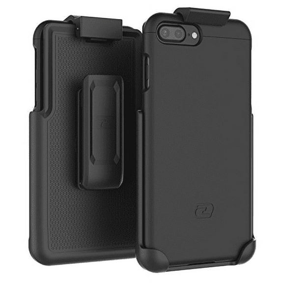 iPhone 7 Plus 5.5" Belt Clip Case, Encased (SlimShield Series) Hybrid Cover w/ Secure-fit Holster (Smooth Black)