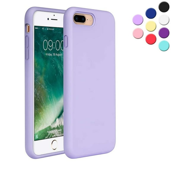 iPhone 7 Plus and iPhone 8 Plus Silicone Case - {Shock-Absorbent; Bumper Soft TPU Cover Case with Grip Silicone Material; Compatible with iPhone 8 Plus and iPhone 7 Plus - Purple Color