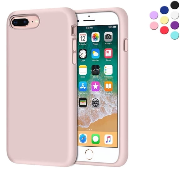 Entronix Silicone Soft Case for iPhone 7/8 Plus Shockproof Durable Slim Fit, Rose Gold